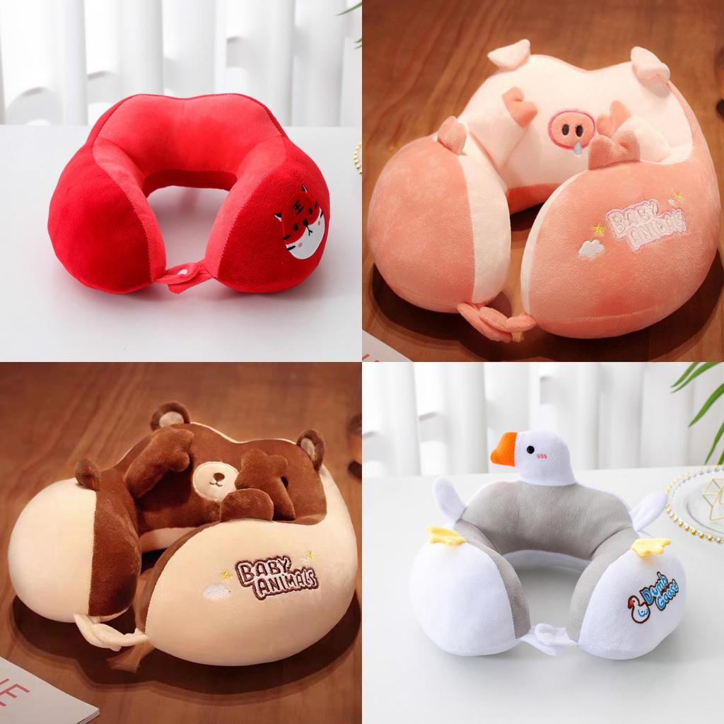Portable U Shaped Duck Neck Pillow For Travel And Office Use With Cotton Filling