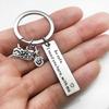Drive Safe I Love You Keychain Personalized Initial Engraved Gift Stainless Steel Smooth Finish Keyring