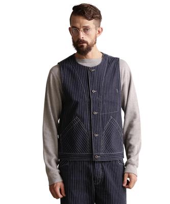 Джинсовый жилет Schott OLD HICKORY, Мужской, Размер L, 367, Индиго, 782-5957001