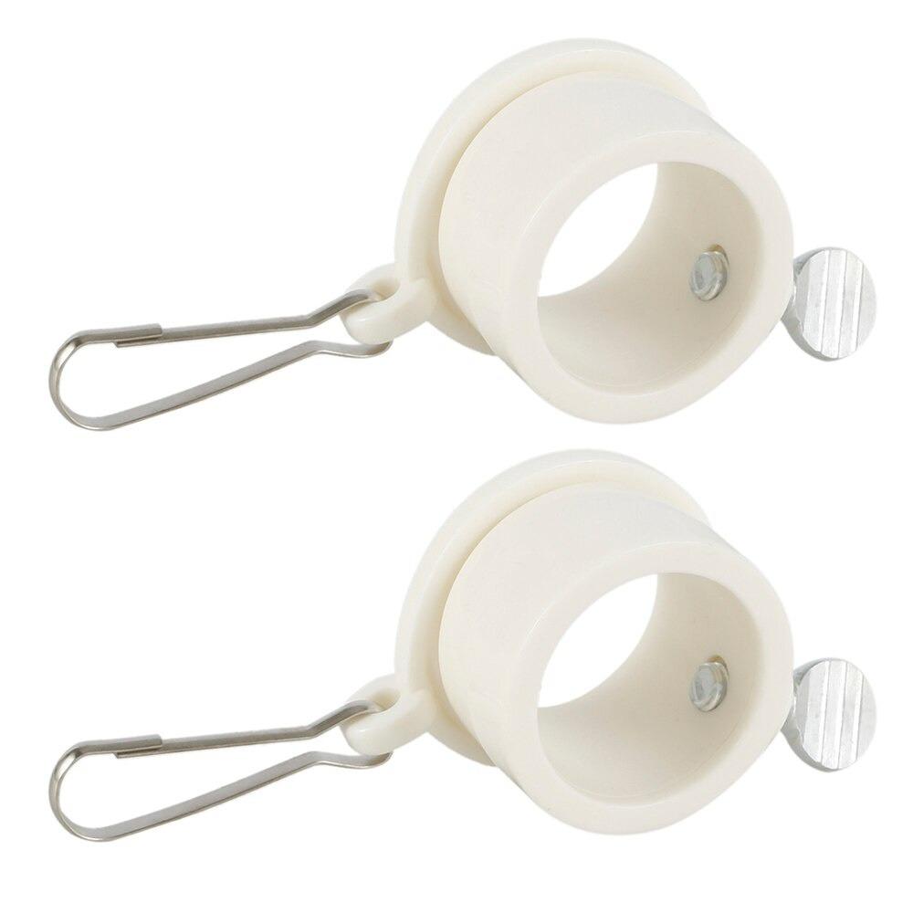 2PCS Adjustable Aluminum Flagpole Mounted Flag Rings Set with Fixed HookAnti Wrap 360 Degree Rotatable Flag Pole Bracket Flag