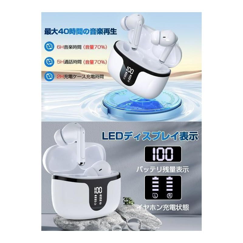 2025[Наушники Bluetooth5.4 Улучшенное качество звука] беспроводные наушники Bluetooth наушники Bluetooth наушники канального типа ENC шумоподавление светодиод