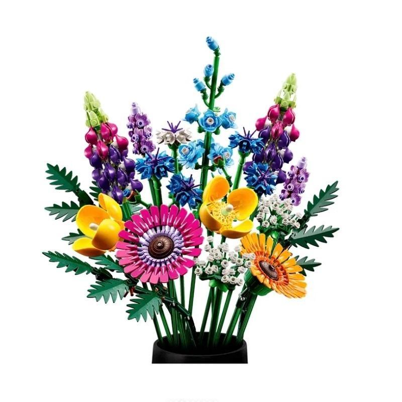 Романтический букет роз, строительные блоки 10280, креативный домашний стол, украшение для растений, сборные кирпичи, игрушки, подарки для девочек, леди