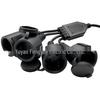 38cm European Standard Waterproof Power Extension Cord with Lid, One-to-Four Plug, 250V/16A