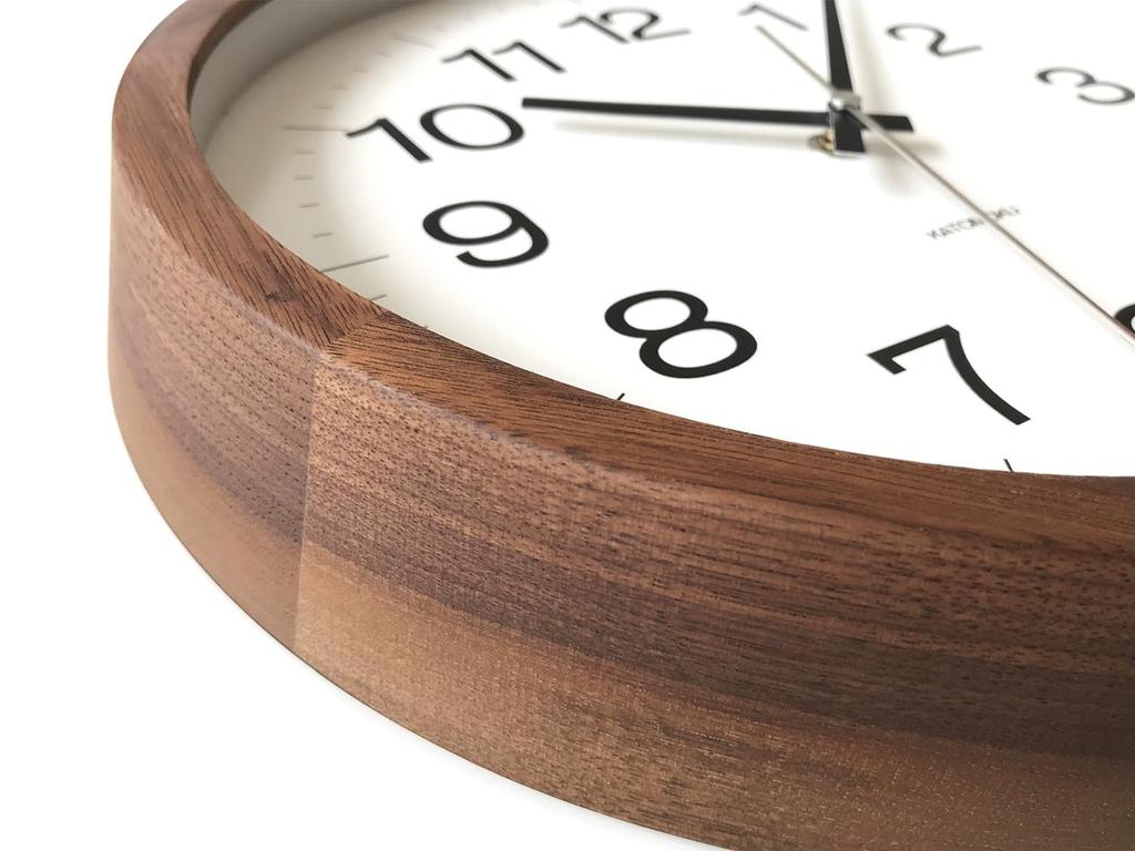 Часы KATOMOKU muku 16 настенные из орехового дерева с непрерывной секундной стрелкой km-113WA 306 мм (кварцевые часы)