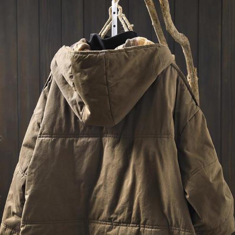 Женские винтажные парки с капюшоном, пальто на пуговицах, зимние, с длинным рукавом, с карманами, теплые аркасы