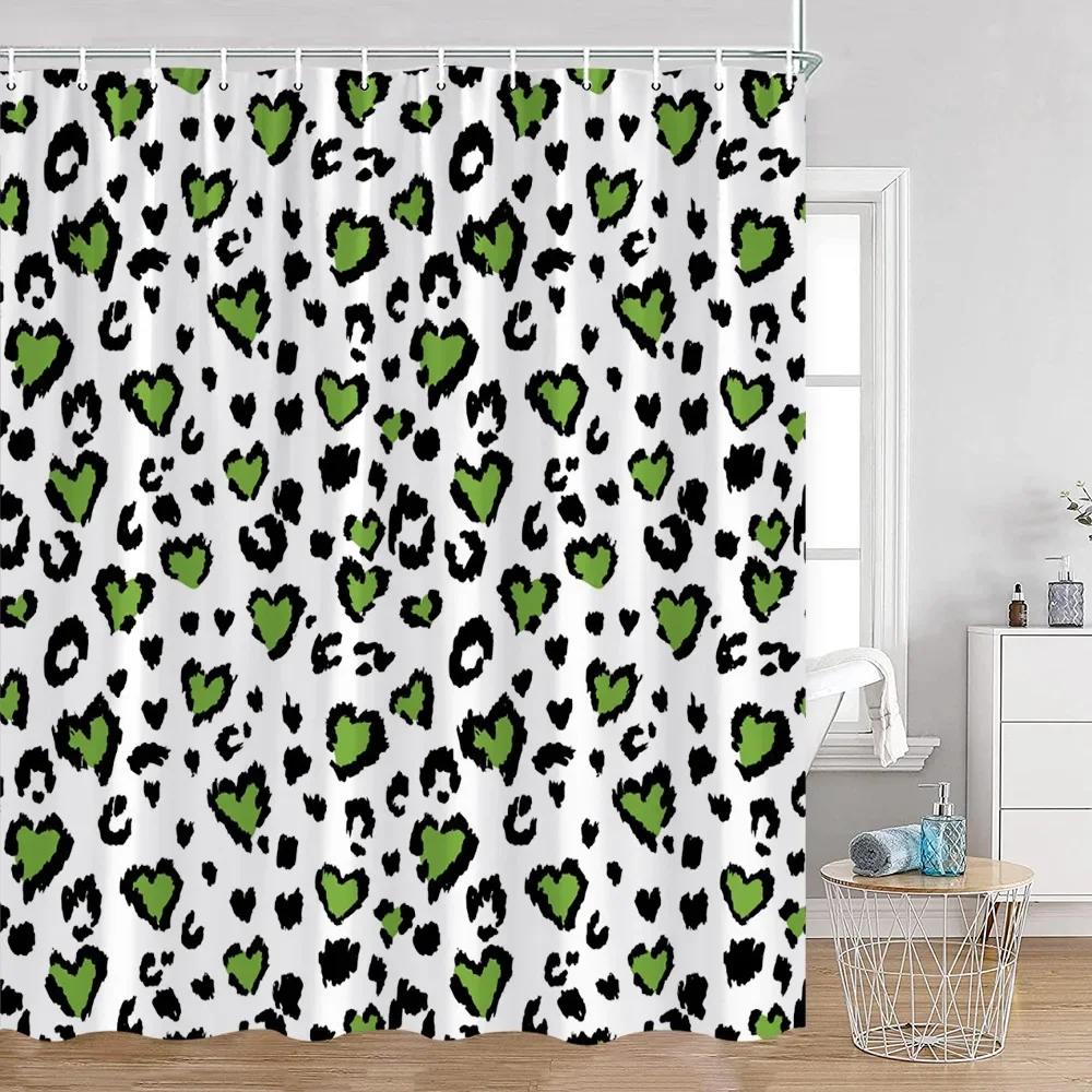 Cute Rainbow Heart Pattern Shower Curtain Children's Simple Modern Bathtub Decorative Polyester Bathroom Shower Curtain