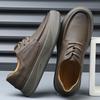2025 осень новая мужская обувь кожаная дышащая универсальная платформа модная повседневная кожаная обувь мужская спортивная трендовая обувь