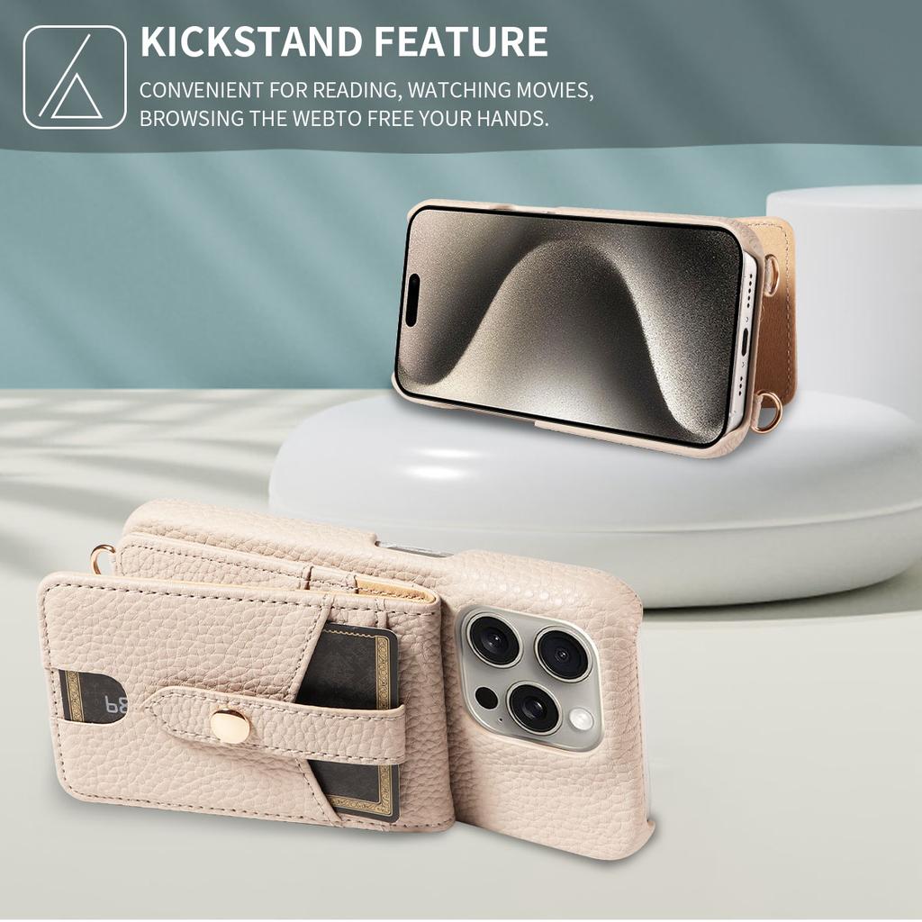 Чехол для телефона iPhone16 15 14 13 Pro Pro Max Plus с зеркалом для макияжа и слотом для карточек на шнурке Стильный многофункциональный чехол для телефона