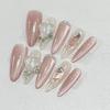 Pure and Sexy Hot Girl Ice-transparent Cat Eye Nail Art High-end Atmosphere Feeling Fantasy Color Love Pure Hand-wearing Armor Removable Nail