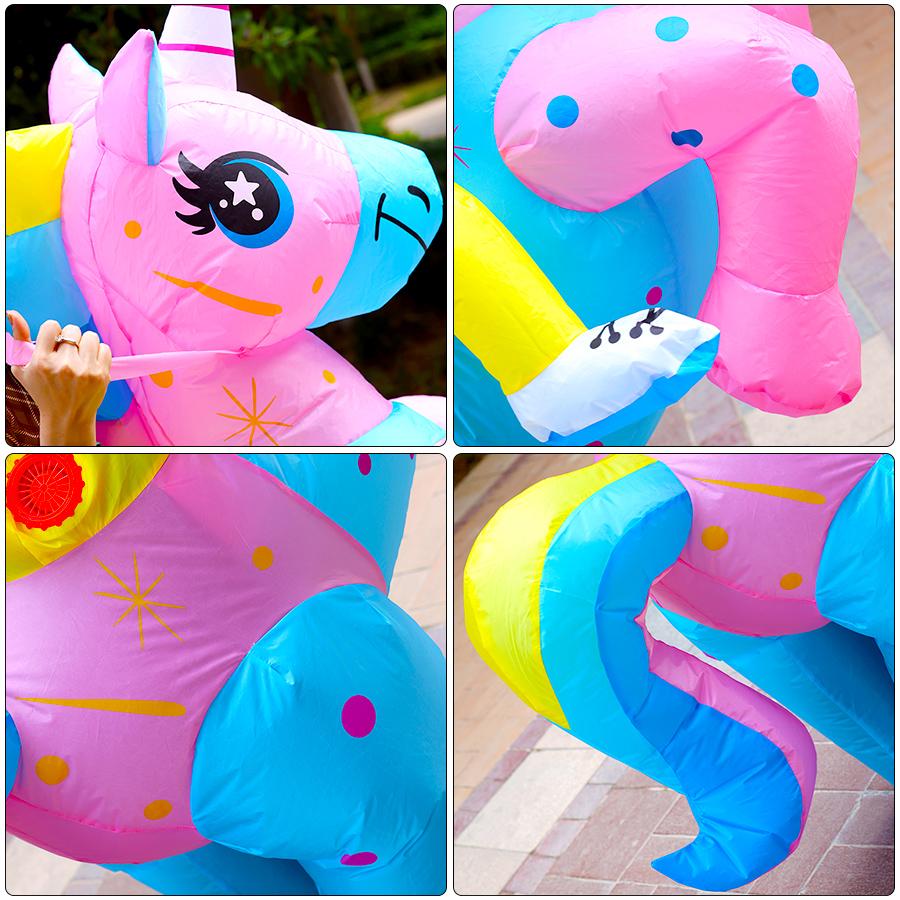 Надувной костюм «Разноцветный Рыцарь-Единорог» - Разноцветный набор для ролевых игр на Хэллоуин и Рождество, Подходит для роста 150-190 см