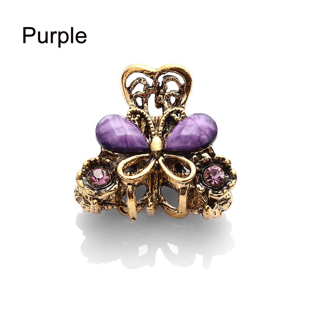 Ladies Gifts Retro Vintage Mini Butterfly Hair Clip Resin Hairpins Jewelry Claw