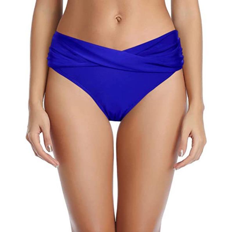 Women Low Waist Ruched Bikini Bottoms Swimsuit Briefs Pants