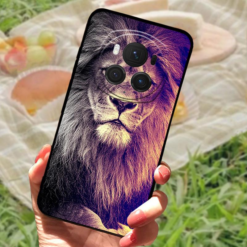 Чехол-бампер для Honor Magic6 Pro, силиконовый, мягкий, с рисунком под мрамор, черный, полный комплект защиты