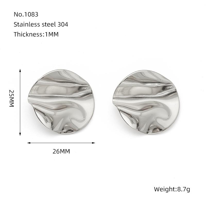 Металлическая сталь геометрические масляные складки нерегулярные серьги-игл для ушей женские нишевые ретро серьги из нержавеющей стали женские