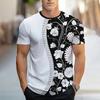 2025 New Fashion Innovative Math Formula Print Men's Short Sleeve Summer Fresh Sports Gym T-Shirt Loose Round Neck Top