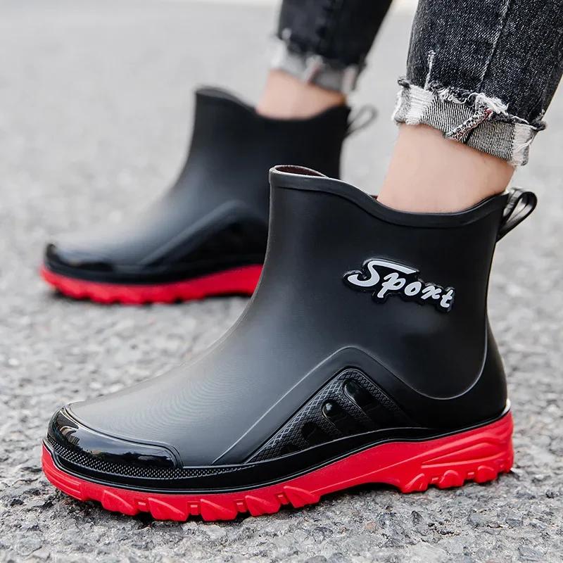 Обувь для рыбалки Мужская новая уличная нескользящая обувь Shaxi Fishing Rain Boots Прочные водонепроницаемые резиновые рабочие ботинки для рыбалки