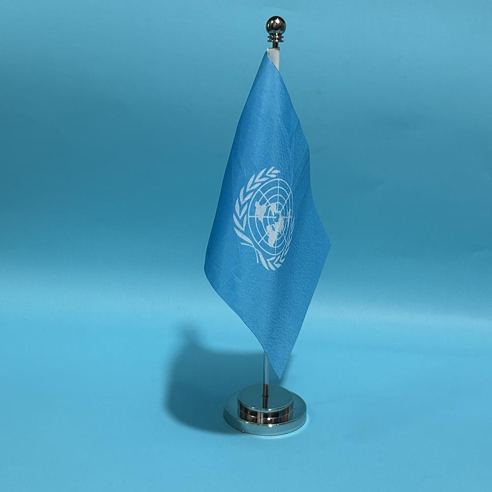 SKY FLAG Офисный Настольный Флаг Флаг Организации Объединенных Наций 14x21см Полиэстер UN Флаг Организации Объединенных Наций Настольные Украшения Флаги