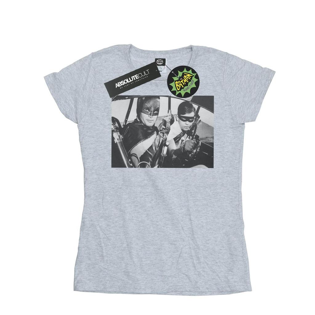 DC Comics Женская/Дамская хлопковая футболка «Бэтмен» (телесериал), «Готов к действию»