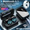 3D Touch Bluetooth 5.1 Наушники 9000 мАч Светодиодный дисплей Беспроводные гарнитуры Гарнитура с шумоподавлением 9D HiFi Стереонаушники IPX7 Водонепроницаемые