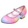 Fashion Girls' Leather Princess Shoes 2025 Children's Shoes Round-Toe Soft-Sole Girls High Heel Princess Crystal Party Dance Shoes