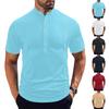 Summer Men Stand Collar Short Sleeve T-shirt Men