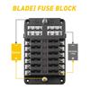12-Way Blade Fuse Box Block LED Holder Indicator 12V 32V Auto Marine Waterproof