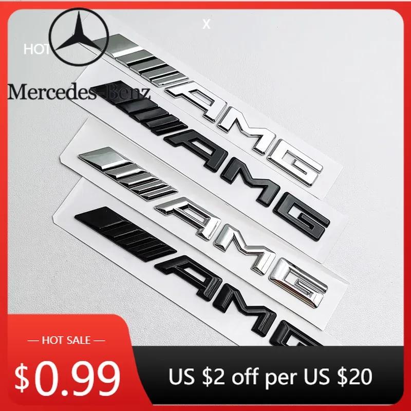 Car Sticker 3D ABS Black Logo AMG Emblem Letters Car Trunk Badge For Mercedes Benz W204 W205 W176 W177 W212 W213 AMG Sticker Acc