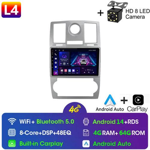 Автомобильное радио Android 13 Carplay для CHRYSLER 300C 2004 - 2011 GPS-навигация Android Auto Stereo BT Wifi Видео Bluetooth