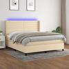 VidaXL Slat Bed Base with Mattress and LEDs, Upholstered Bed, Double Bed, Adult Bed for Indoor Bedroom, 3138410
