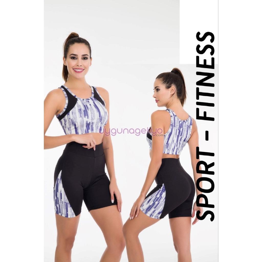 Женские короткие колготки-бюстье черного и синего цвета Lady 4005, спортивный комплект