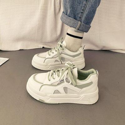 Белые туфли на платформе, женские новые летние тонкие дышащие туфли, универсальные кроссовки для сноуборда, сетчатые повседневные кроссовки