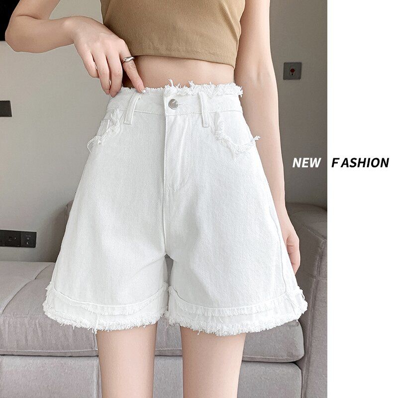 Black Denim Shorts for Women In Summer Thin A-line High Waist Loose and Slim Small Edges