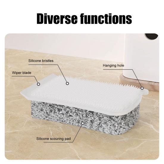 Силиконовая щетка для мытья посуды 3-в-1 Двусторонняя щетка для чистки Кастрюли Сковороды Раковины Устойчивая к запахам Щетка для мытья посуды Инструмент для мытья посуды