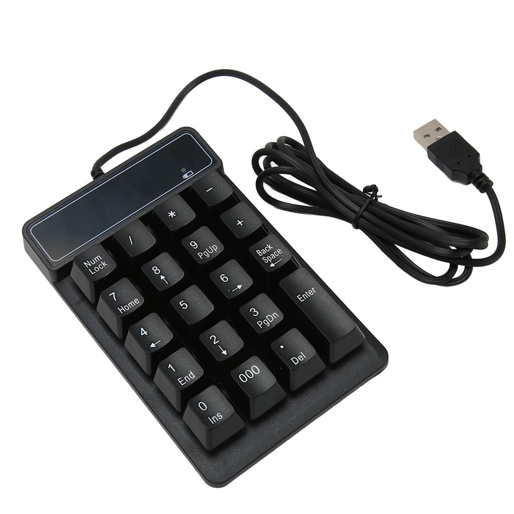 Проводная цифровая клавиатура черная USB-подключение 19 U-образных клавиш Plug and Play Компактная цифровая клавиатура для ноутбука ПК настольного компьютера