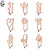 9/12pcs Fake Nose Rings Set Steel Gold Color Faux Body Jewelry Piercing Lot Heart Butterfly Fake Helix Tragus Ear Clip Cuff Bulk