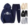 2 шт./компл. унисекс, штаны с капюшоном, комплект, свободный пуловер с эластичной резинкой на талии, спортивная одежда для женщин и мужчин, осенне-зимний спортивный костюм