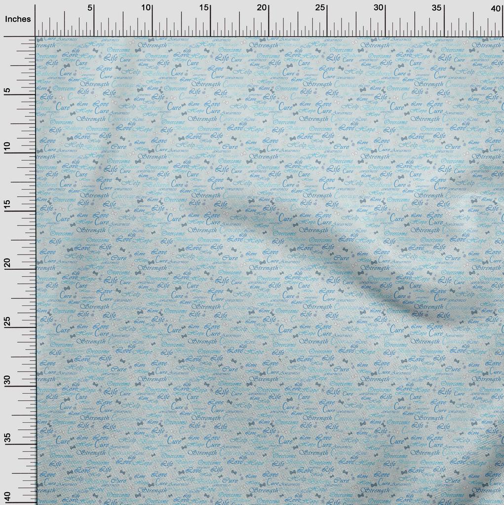 oneOone Cotton Flex Light Blue Fabric Text Sewing Craft Projects Fabric Prints By Yard 40 Inch