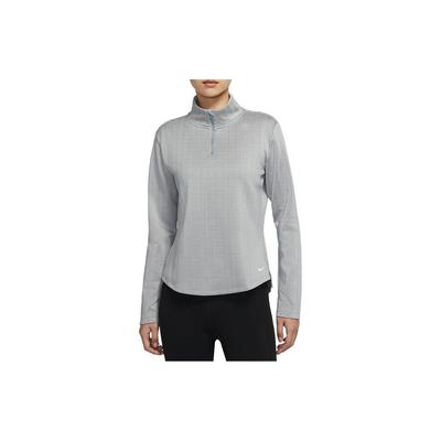 Футболка Therma-Fit One Solid Color Casual Sports Training с воротником-стойкой и длинным рукавом для женщин, серая DD6573-073