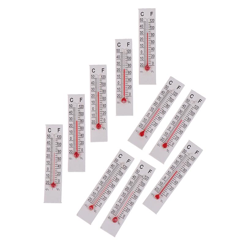 10 Pcs 5Cmx1.1Cm Miniature Paper Cardboard Thermometer Indoor -20-50 Celsius