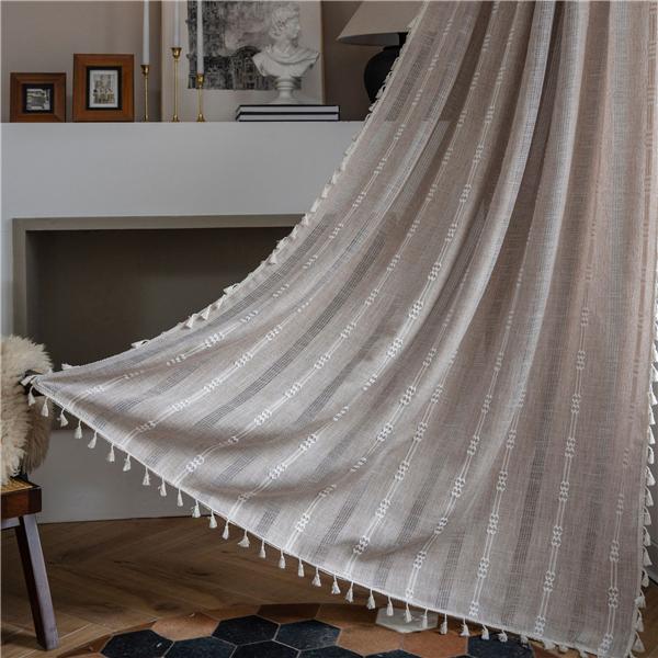 Белые полосатые вышитые шторы, полупрозрачные шторы, полые шторы для кухни и гостиной, оконные шторы