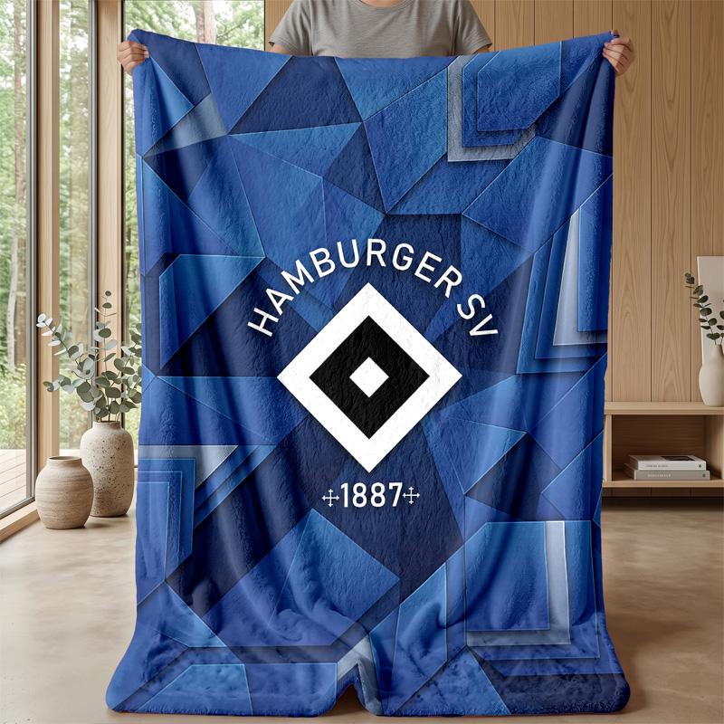 Hamburger SV Football Print Flannel Blanket, Soft Warm Lightweight Throw Blanket for Sofa Bed Camping