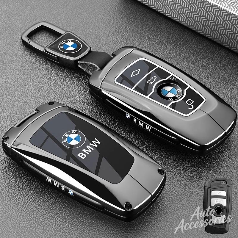 LLIT4 Metal Leather Car Key Case Cover Full Protection Shell For BMW 3 5 7 2 4 Series M Power X1 X2 X3 X4 X5 X6 X7 Keyring Accessories
