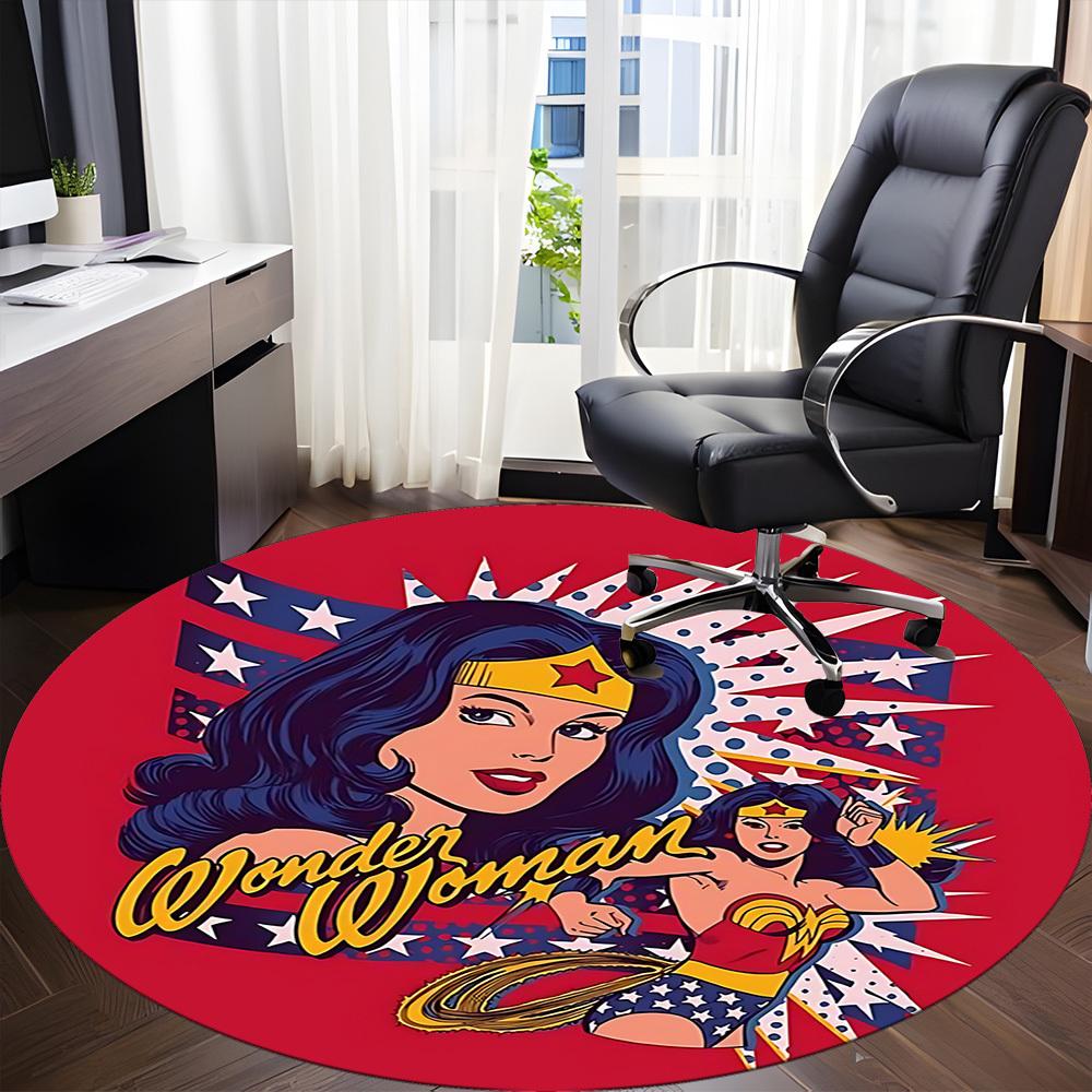 1 шт. Круглый ковер Wonder Woman для офиса, под офисные стулья, в спальню, гостиную, домашний декор, Декор для комнаты, Доступен в различных размерах