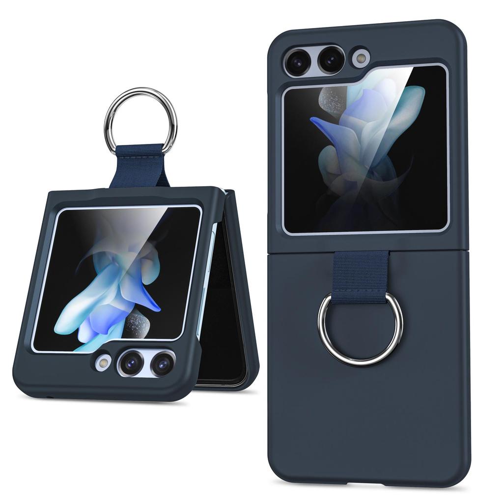 Чехол Samsung ZFlip7 с ремешком-кольцом для пальца: Однотонная, Матовая, Защитная крышка от падения для ZFlip3/5/6