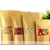 50x крафт-бумажный пакет Stand Up Pouch для пищевых продуктов с застежкой-молнией, самозапечатывающийся с окошком