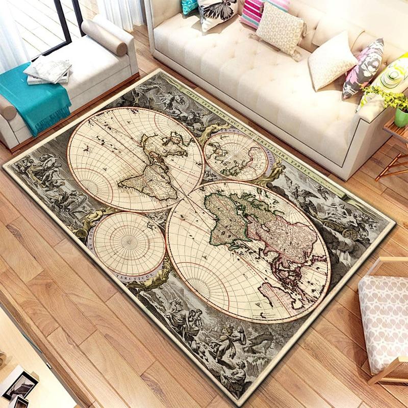 Map Carpet Kitchen Mats for Floor Play Aera Mat Picnic Mat Camping Cushion Floor Mat Living Room Rug Game Area Mat Room Decor