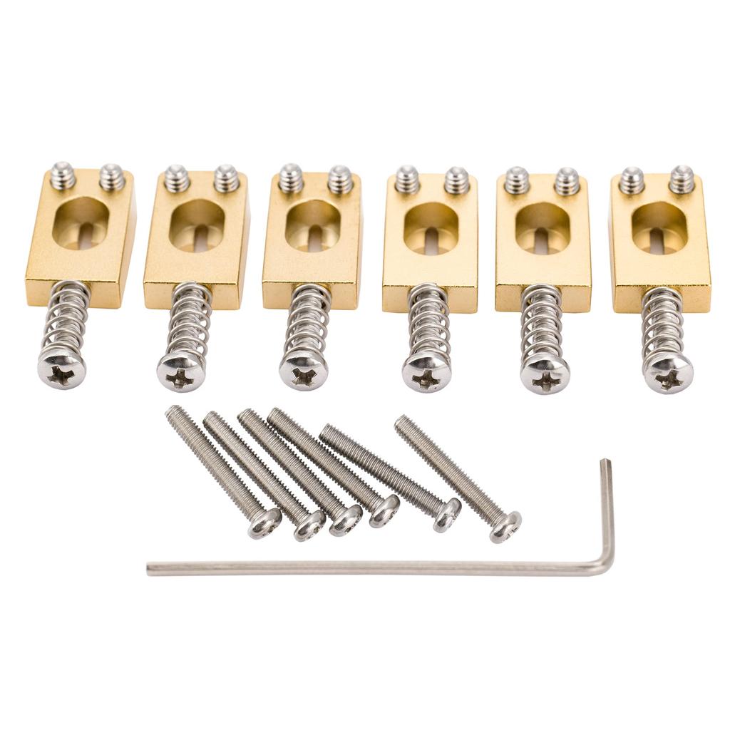 Musiclily Ultra PRS Style Tremolo Bridge Saddle for Strat Electric Gold of 10.5mm Guitar, (Set 6)