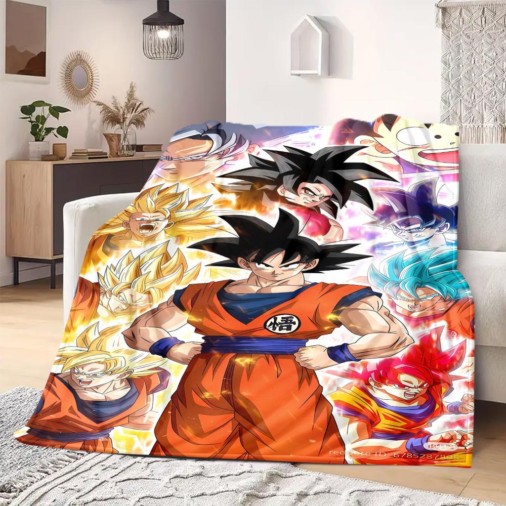 Son Goku Print Blanket Warm Comfortable Flannel Blanket Suitable for Bedrooms,Sofas, Beds,Chairs,Travel -QIAO131