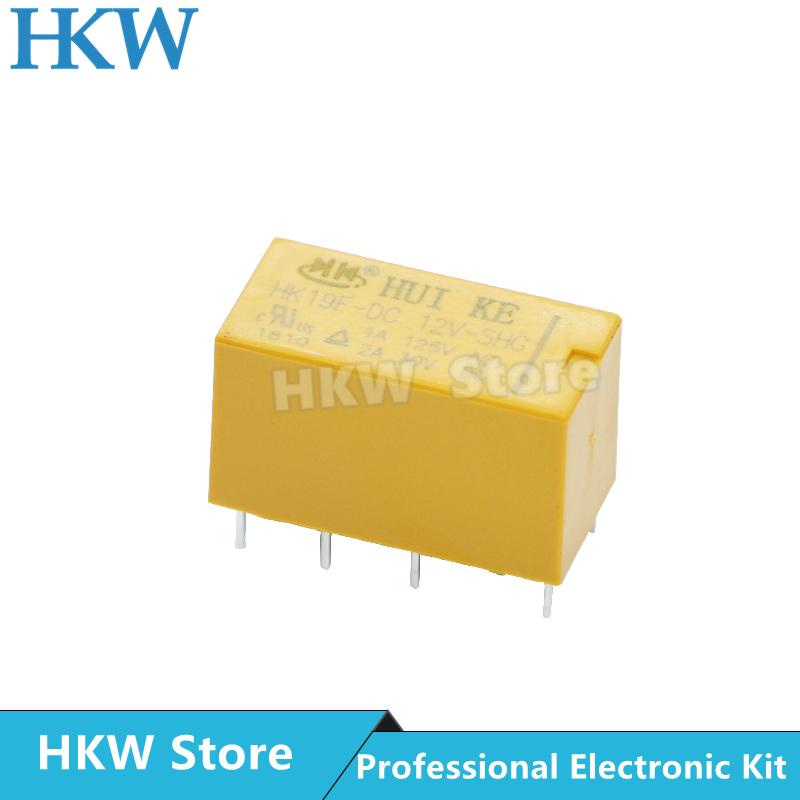 10pcs Coil DPDT Relays 8Pin 2NO 2NC Mini Power PCB Type HK19F HK19F-DC5V-SHG HK19F-DC12V-SHG HK19F-DC24V-SHG 3V 5V 9V 12V 24V Relays 5