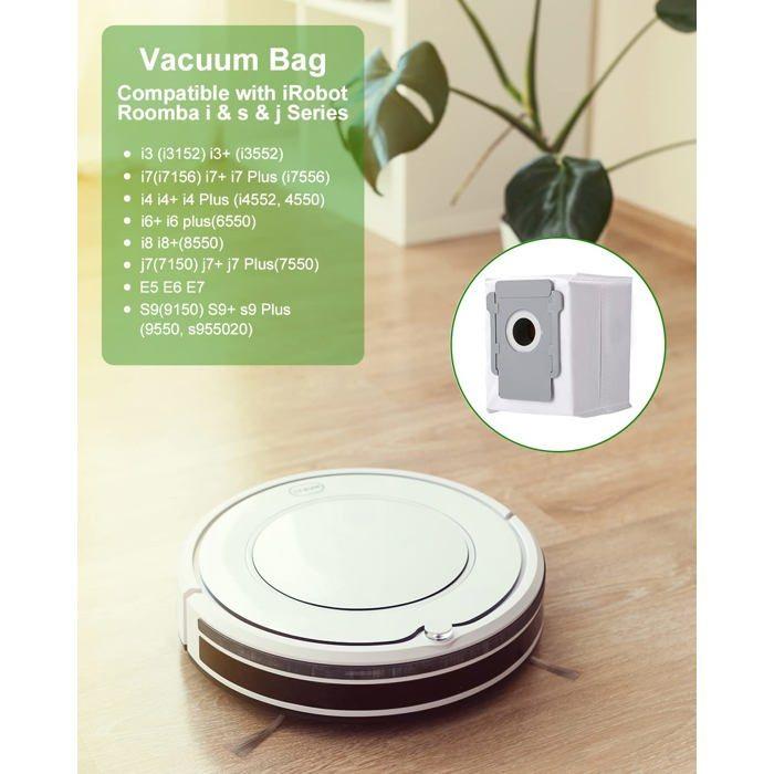10 sacs aspirateur non-tissés compatibles iRobot Roomba i7/i3/i6/j7/i8/S9/E5 Clean Base - grande capacité